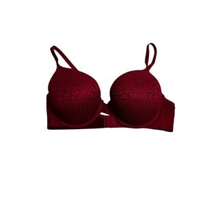Victoria's Secret PINK Wear Everywhere T-Shirt Bra Burgundy  Lace 36DD